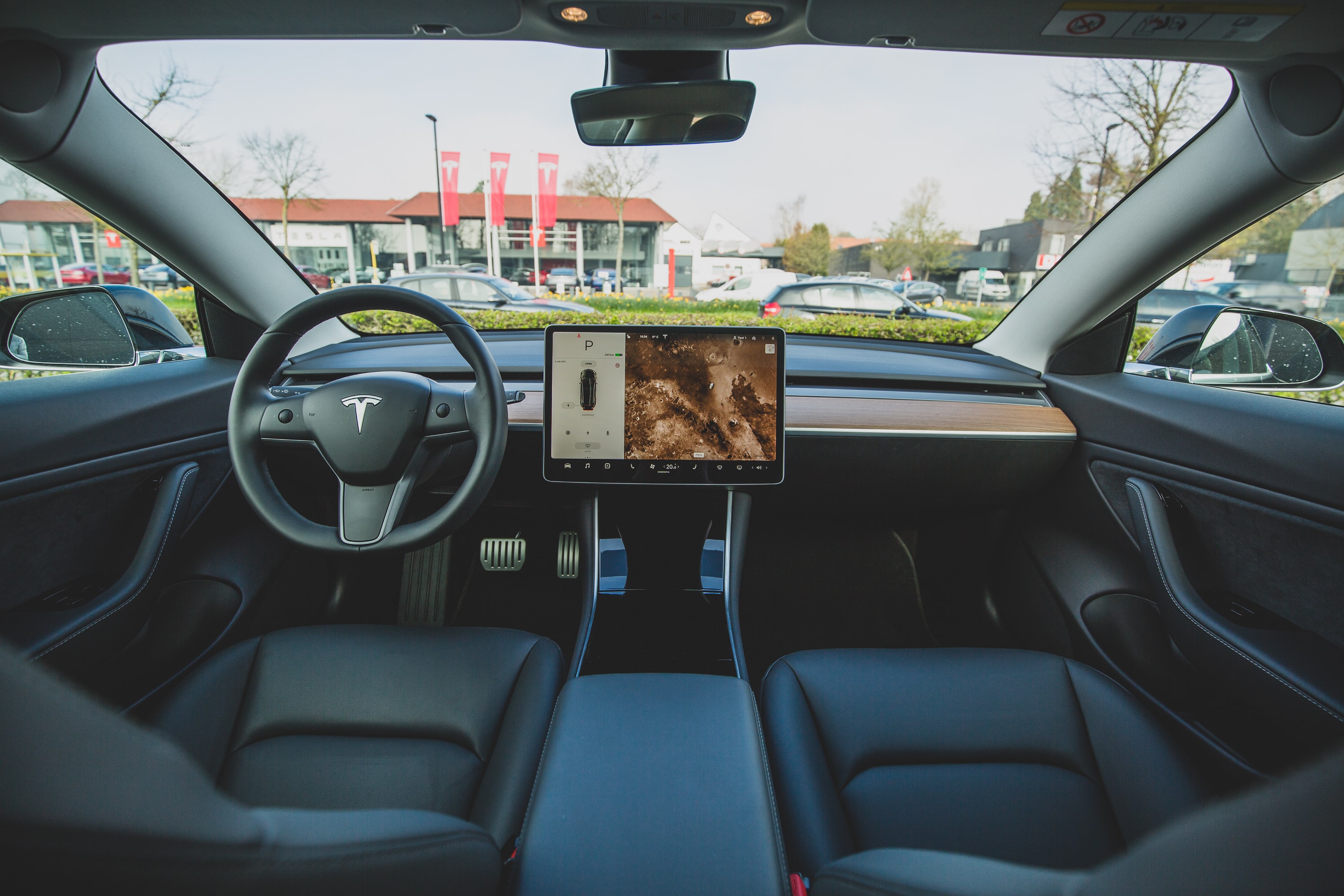Image of a Tesla's interior.