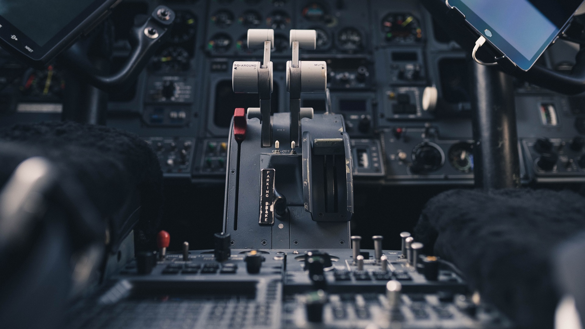 Image of an aircraft's controls.